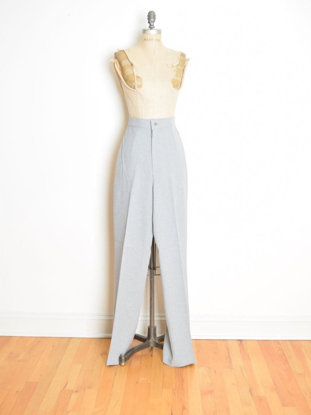 vintage 70s Levis pants women's gray high waist rise straight leg trousers M